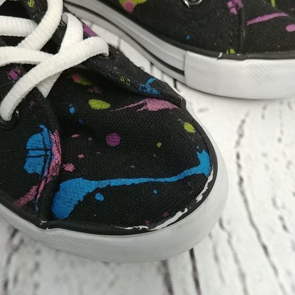 Gotta Flurt Black Paint Splatter High Top Sneakers - Picture 9 of 10